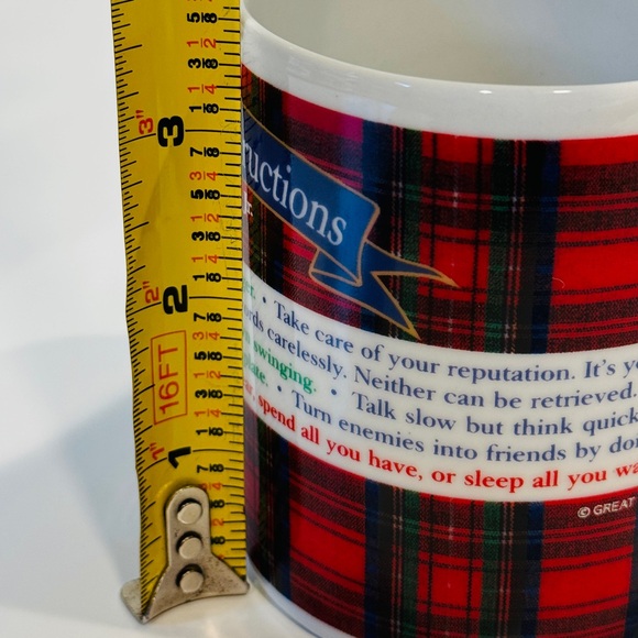 Plaid Mug Coffee Tea Vintage Home Decor Kitchen Drinkware Barware Christmas Gift - Picture 7 of 17